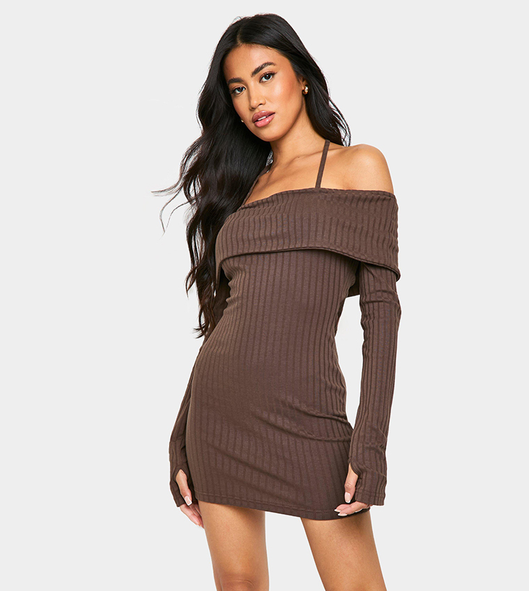 Buy Boohoo Ribbed Strappy Mini Dress In Brown | 6thstreet Saudi Arabia Buy Boohoo Ribbed Strappy Mini Dress In Brown | 6thstreet Saudi Arabia