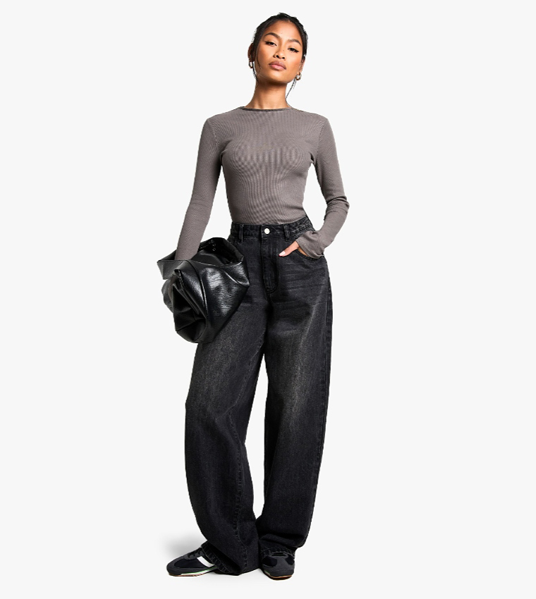 2 Pack Solid Crew Neck Long Sleeves Bodysuit