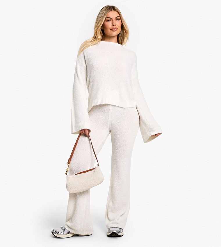 boohoo  Round Neck Sweaters - White Round Neck Sweaters