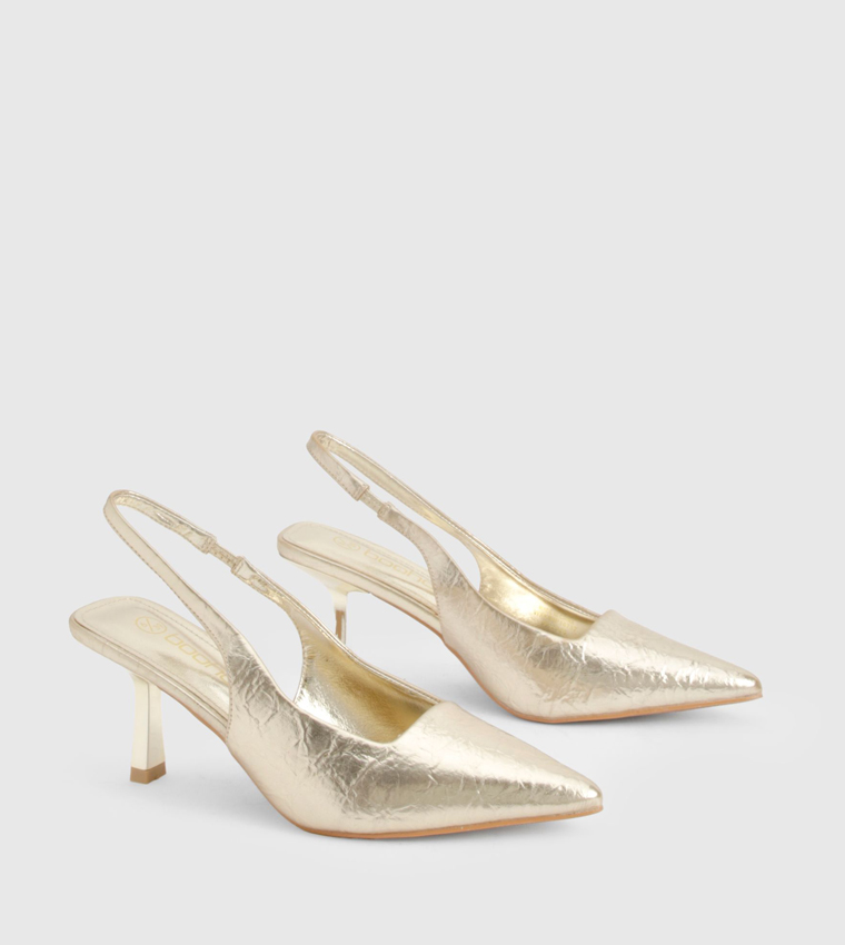 Metallic Slingback Pumps