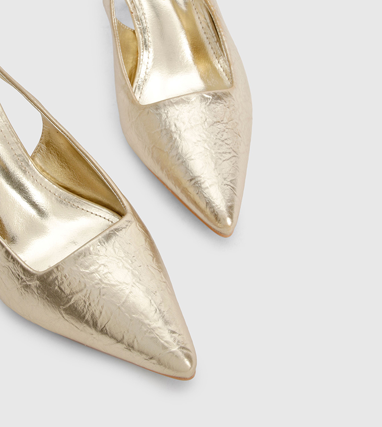 Metallic Slingback Pumps