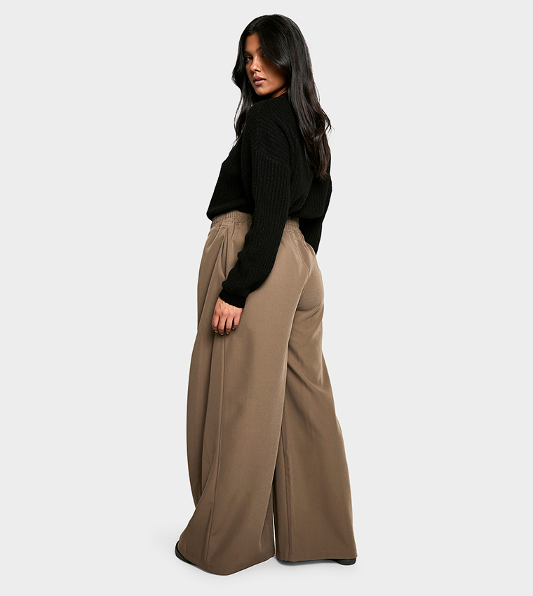 Maternity Elastic Waist Woven Wide Leg Trousers