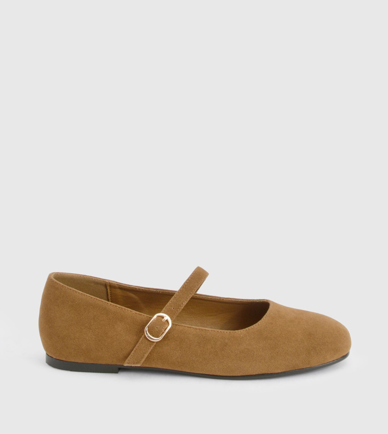 Faux Suede Mary Jane Shoes