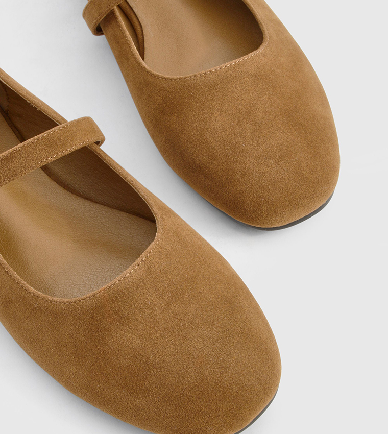 Faux Suede Mary Jane Shoes
