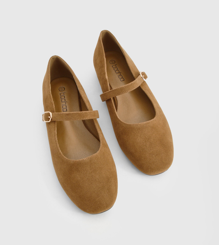 Faux Suede Mary Jane Shoes