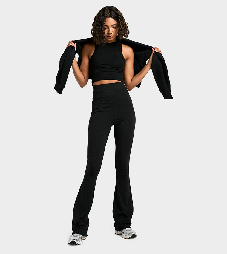 Tall Cotton Jersey Ruched Flared Leggings