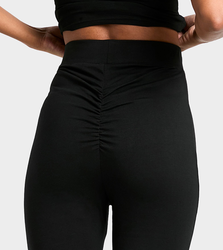 Tall Cotton Jersey Ruched Flared Leggings