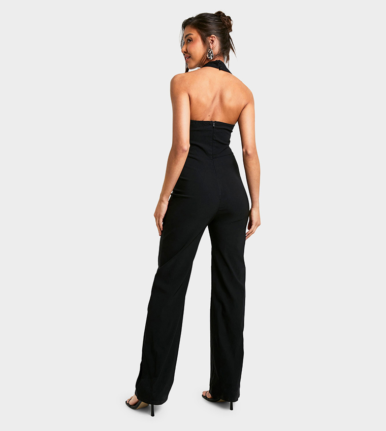 Bengaline Halterneck Corset Jumpsuit