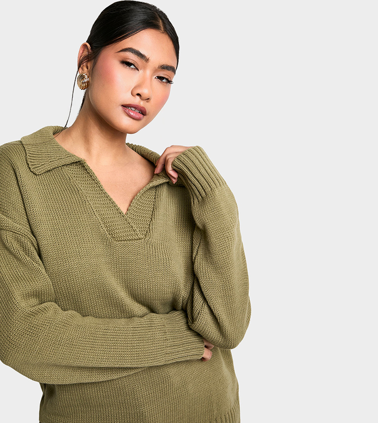 Knitted Collar Detail Jumper