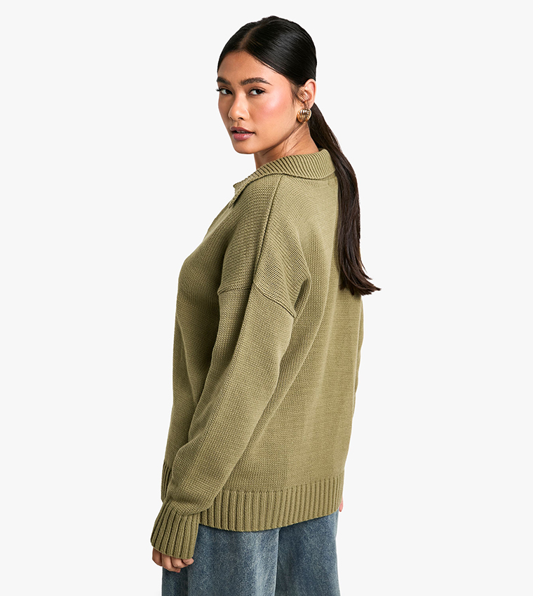 Knitted Collar Detail Jumper