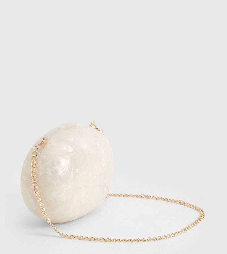 حقيبة كلاتش أكريليك رخامية