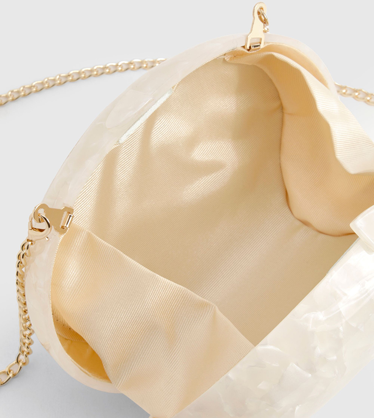 حقيبة كلاتش أكريليك رخامية