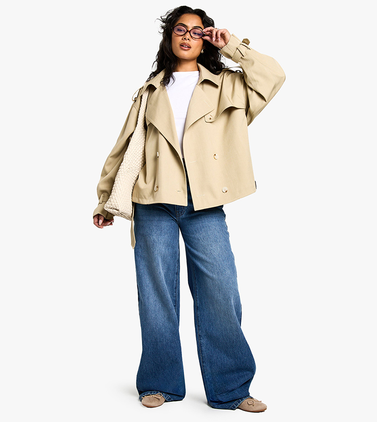 Belted Short Sleeves Trench Coat
