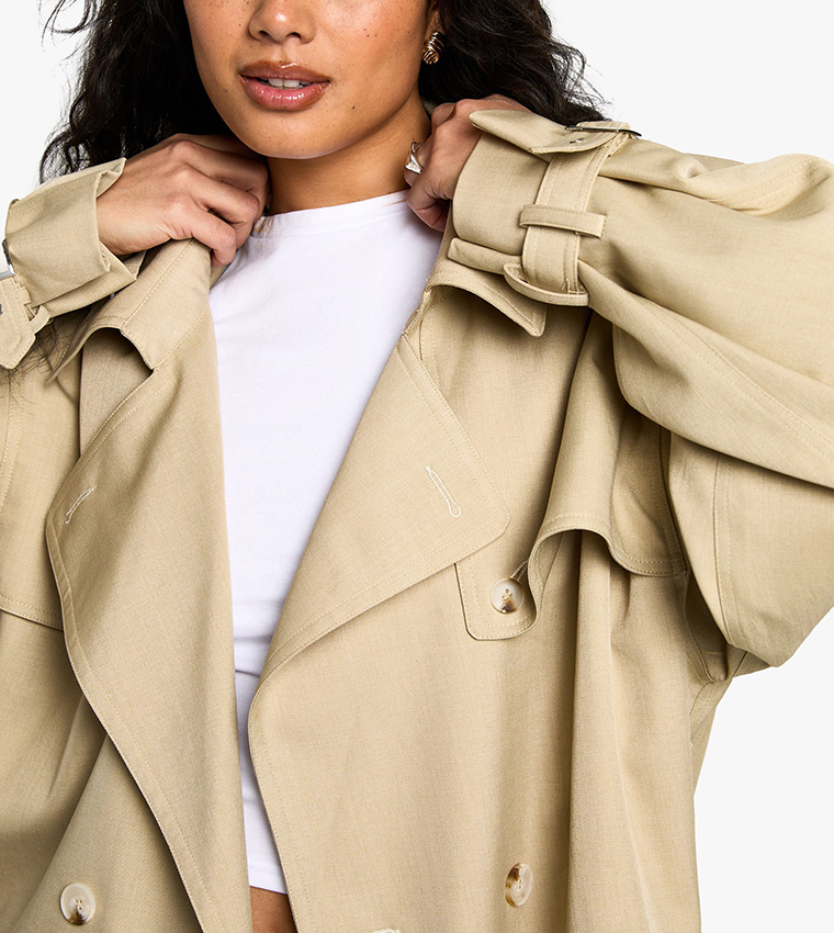Belted Short Sleeves Trench Coat