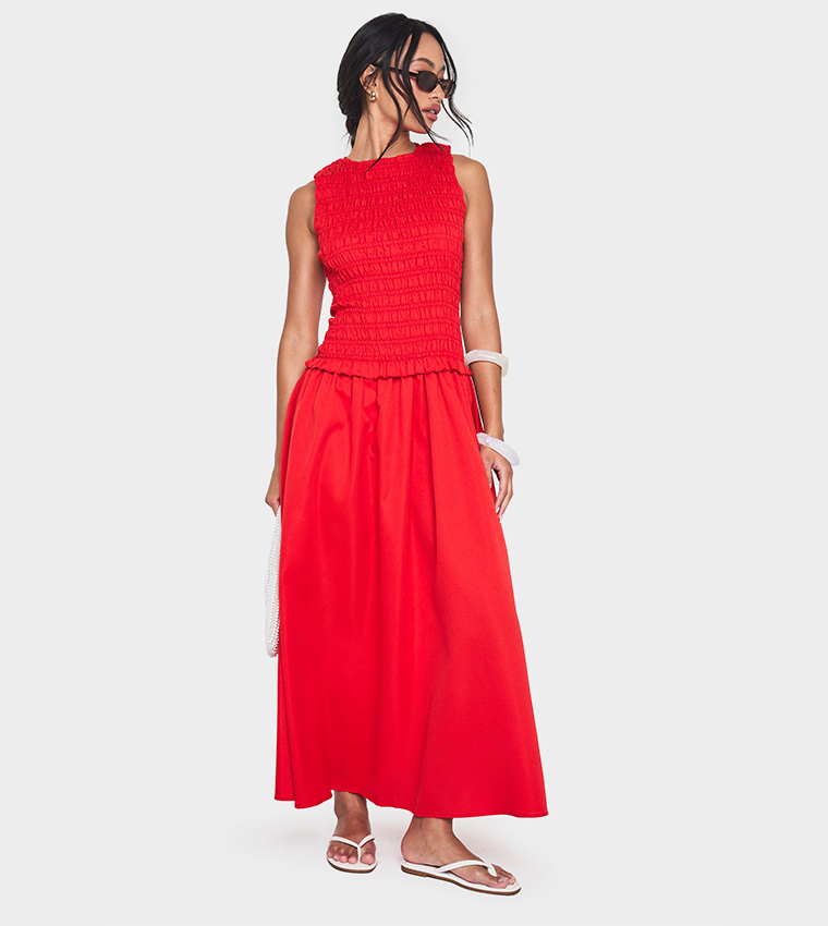 sachin and babi light blue dress Buy Boohoo Shirred Drop Waist Maxi Dress In Red