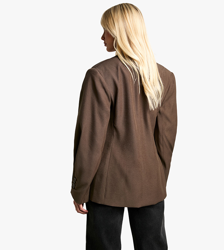 Single Breasted Volume Sleeves Oversized Blazer