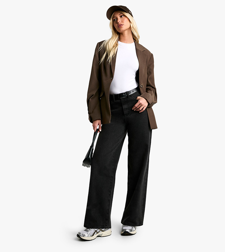 Single Breasted Volume Sleeves Oversized Blazer