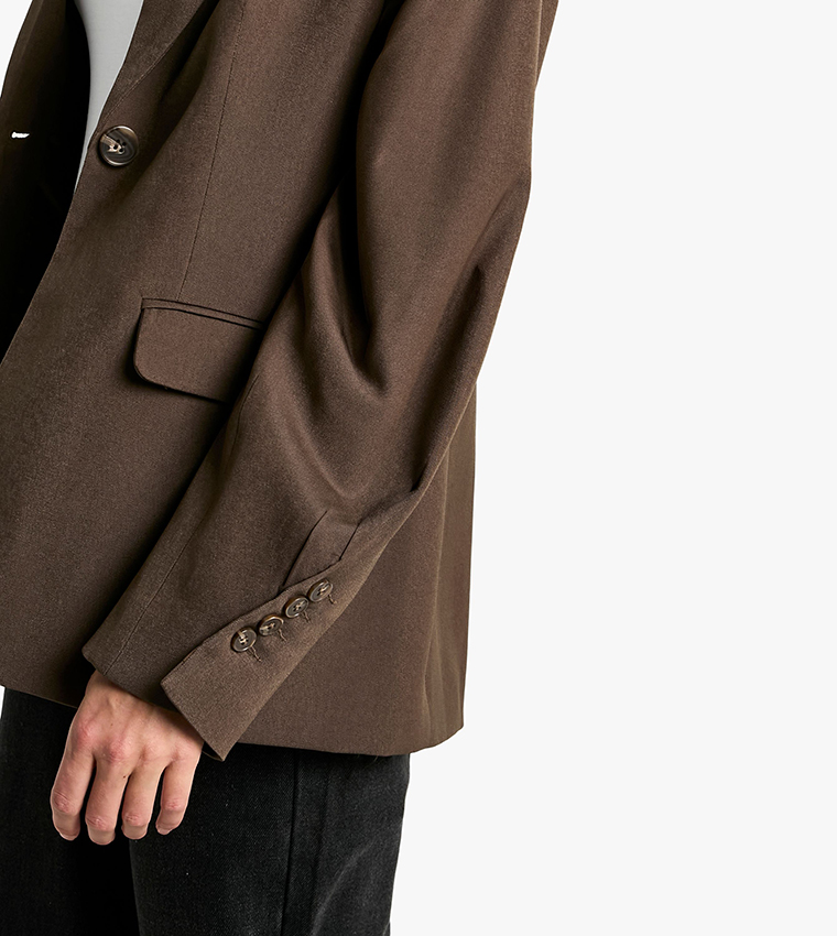 Single Breasted Volume Sleeves Oversized Blazer