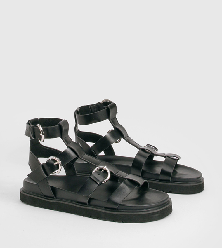 بوهو - إكسبرس  الصنادل المسطحة - أسود Flat Sandals