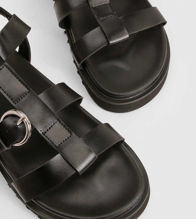 بوهو - إكسبرس  الصنادل المسطحة - أسود Flat Sandals