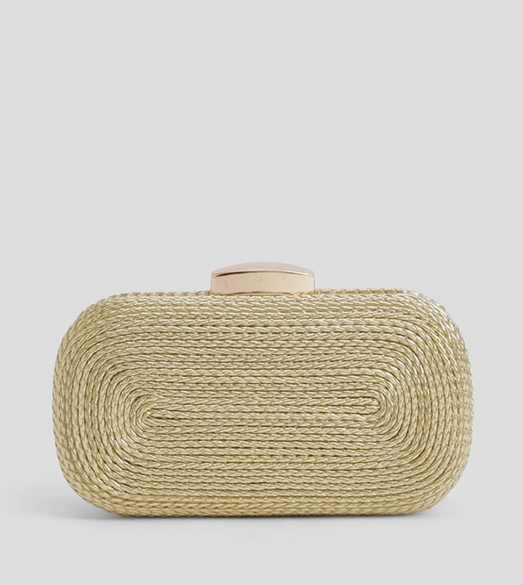 Metallic Raffia Clutch Bag