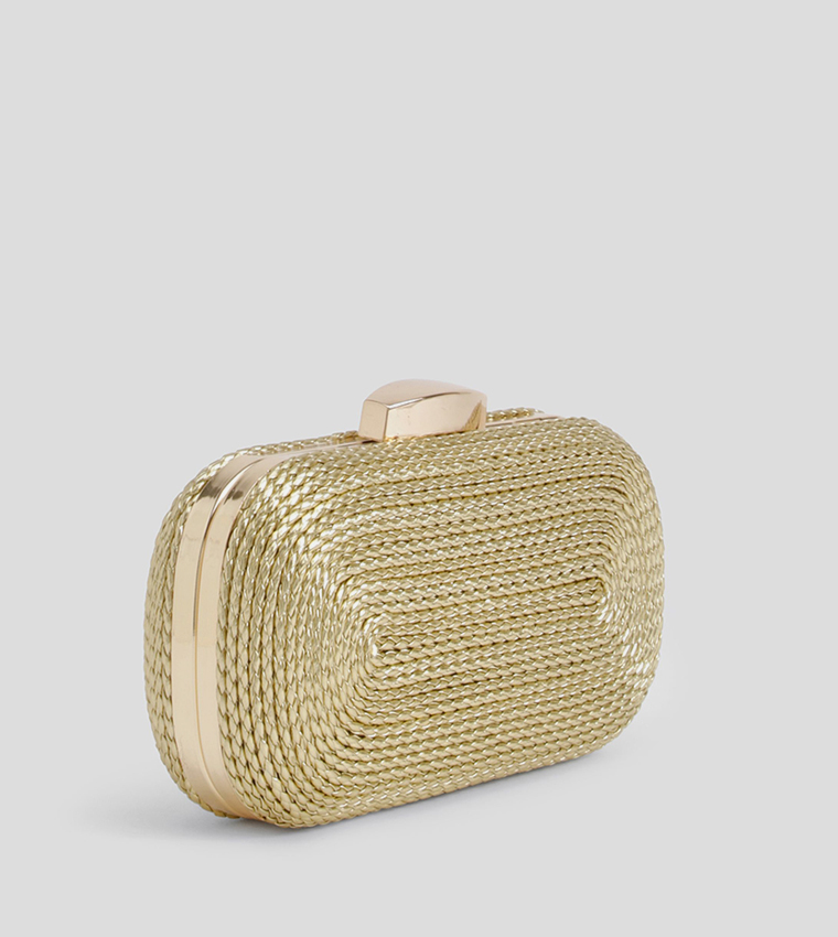 Metallic Raffia Clutch Bag