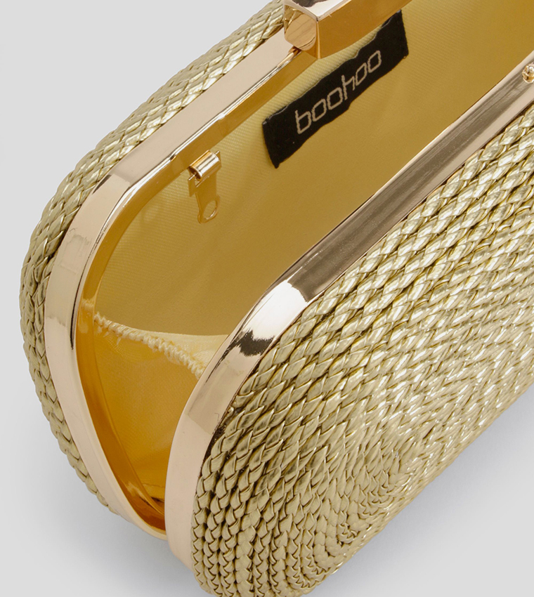 Metallic Raffia Clutch Bag