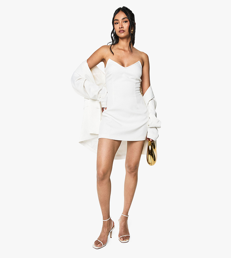 Solid Strapless Mini Dress