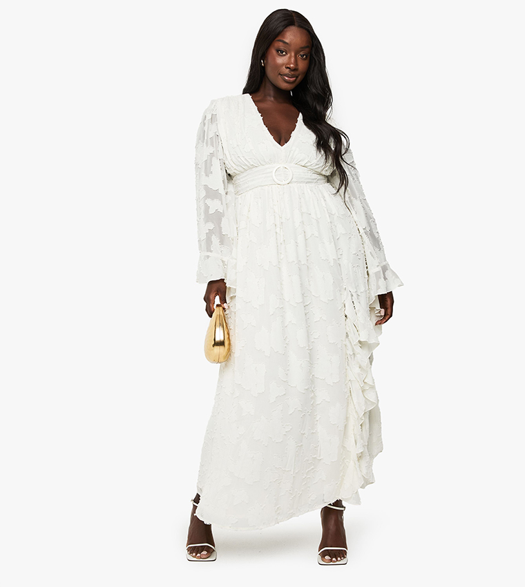maxi boohoo dresses boohoo Women's Textured Cut Out Maxi Dress