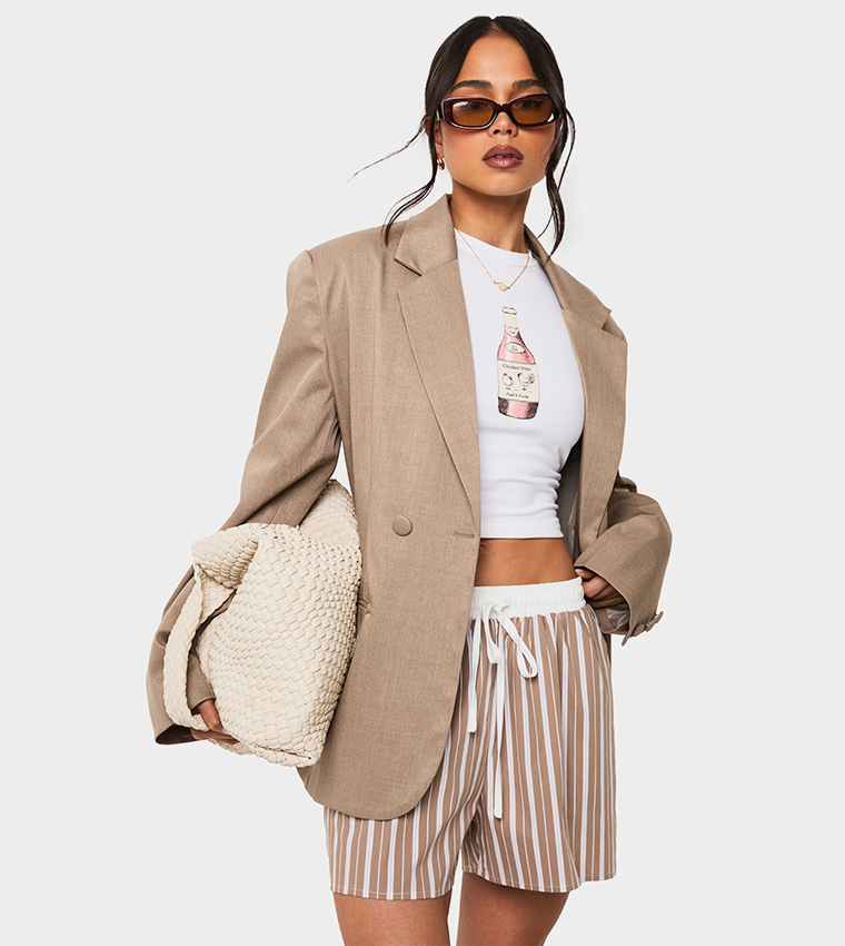 Printed Crew Neck Crop T-Shirt