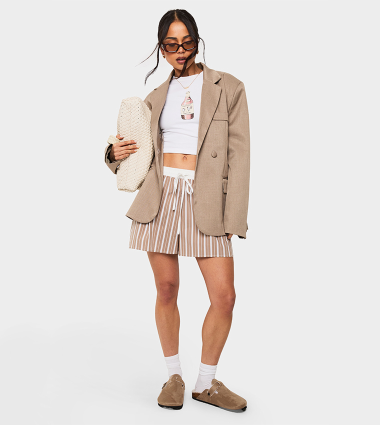 Printed Crew Neck Crop T-Shirt