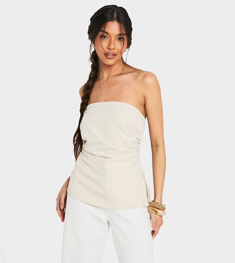 بوهو  توبات بلا أكمام  - بيج Sleeveless Tops