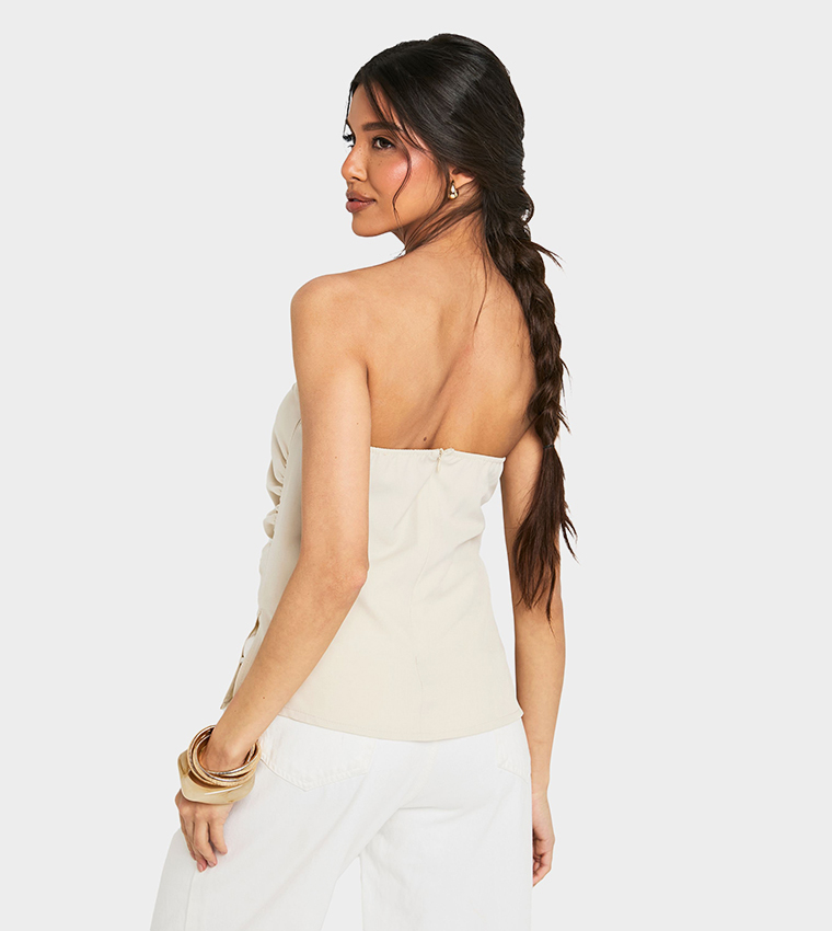 بوهو  توبات بلا أكمام  - بيج Sleeveless Tops