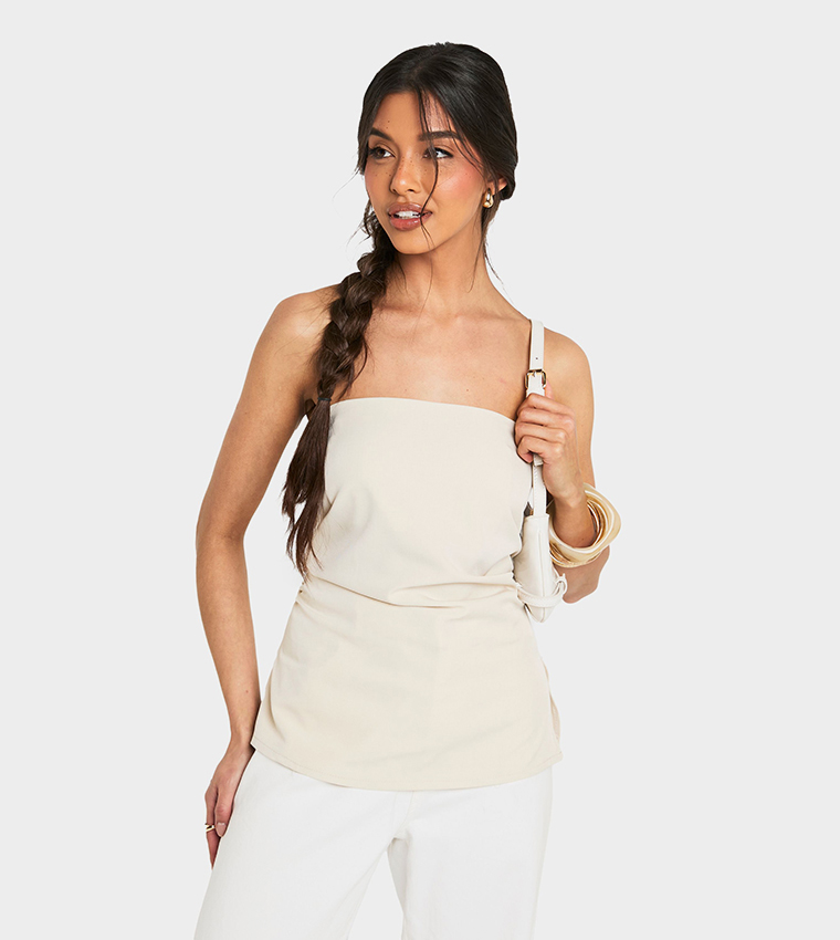 بوهو  توبات بلا أكمام  - بيج Sleeveless Tops