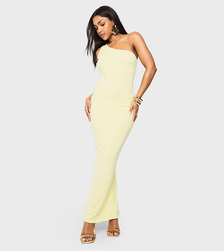One Shoulder Open Back Maxi Dress