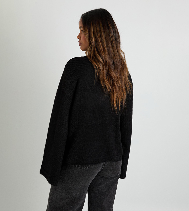 بوهو  سترات بياقة سلحفاة - أسود Turtle neck Sweaters