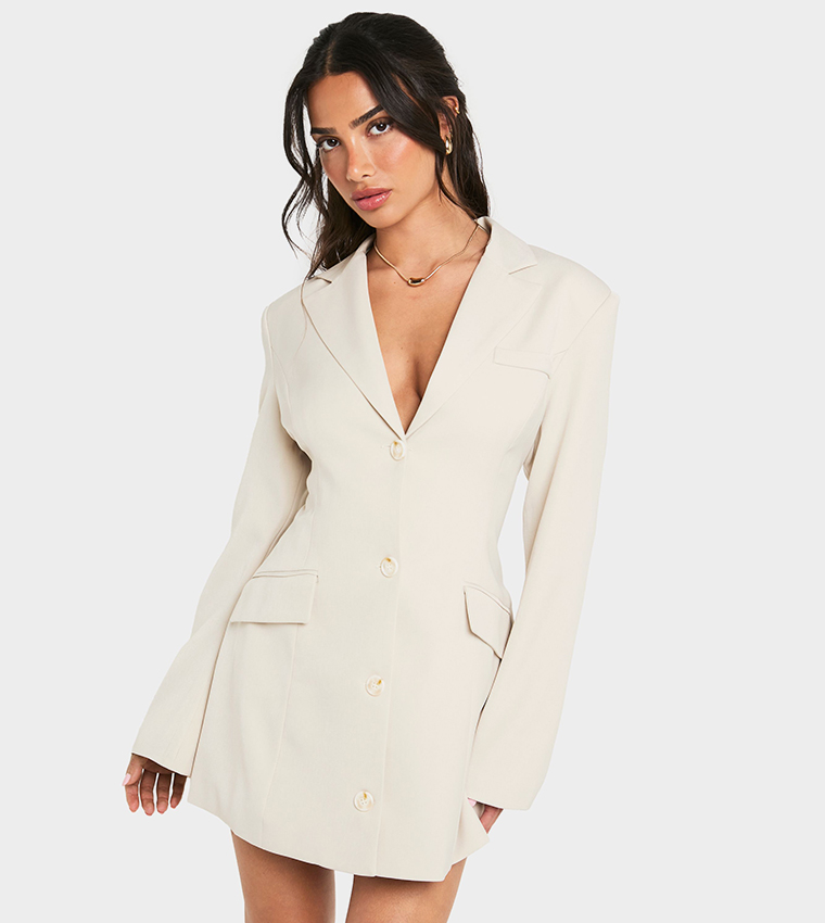 Petite Tailored Long Sleeves Blazer Dress