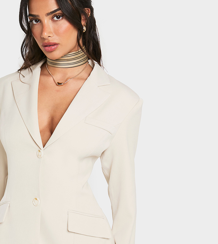 Petite Tailored Long Sleeves Blazer Dress