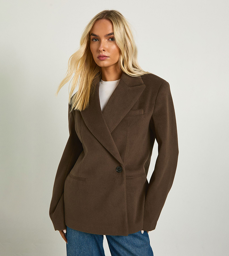 Tailored Wool Look Blazer