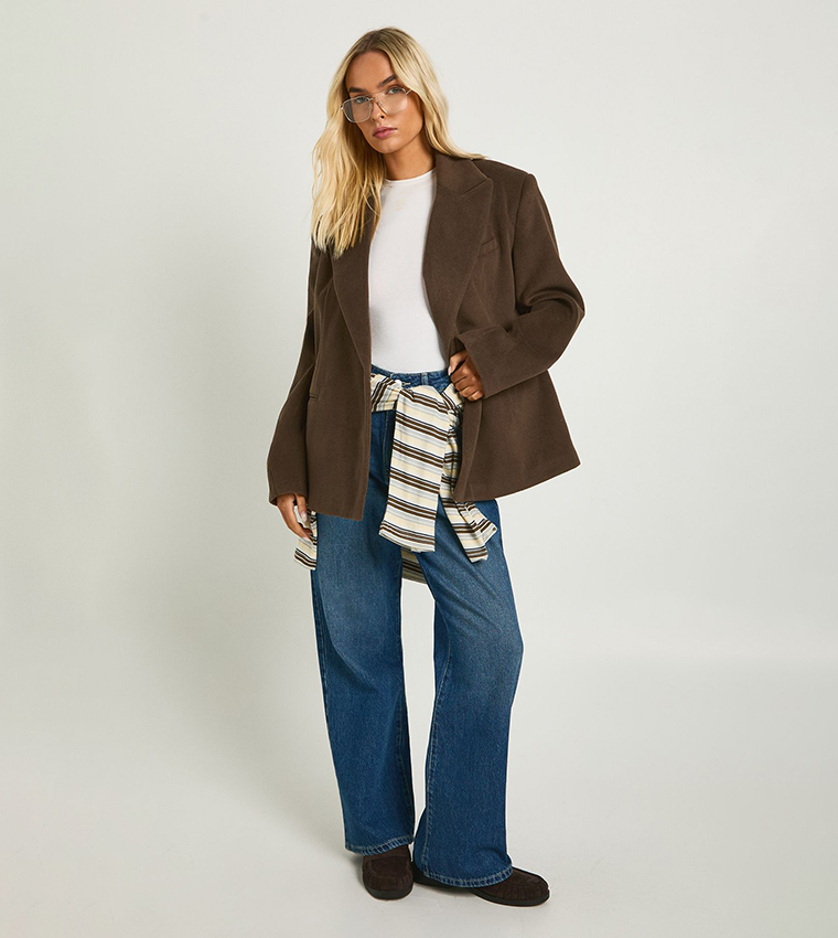 Tailored Wool Look Blazer