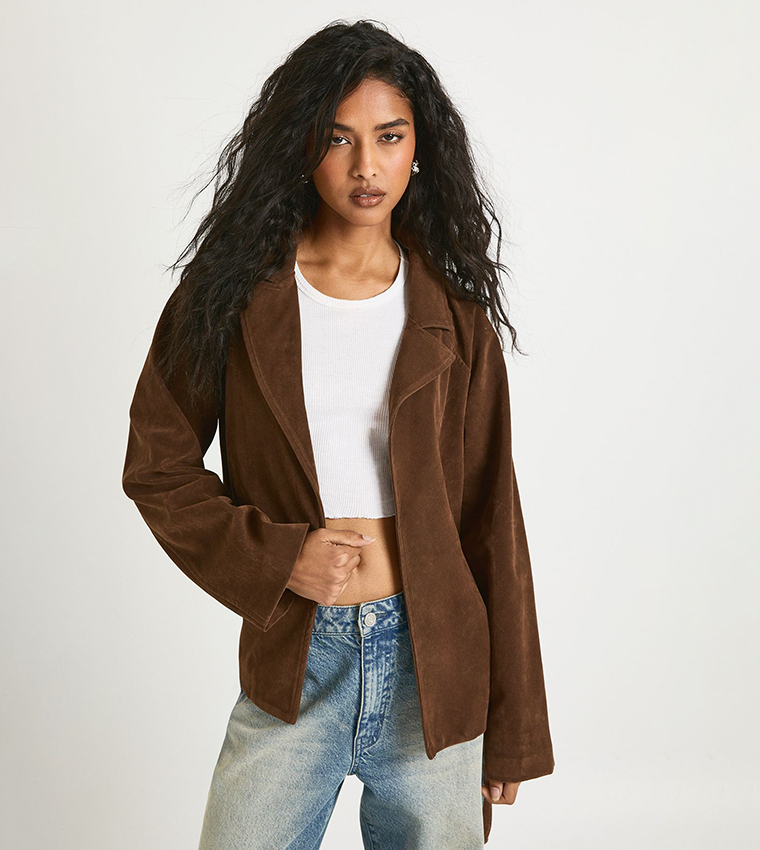 Belted Suede Trench Coat