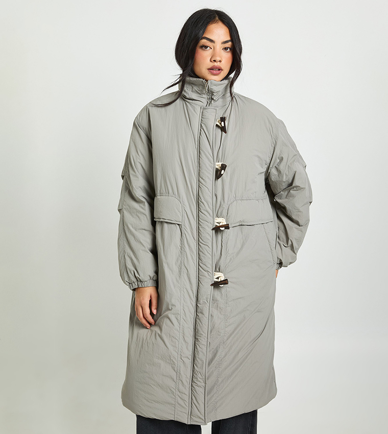 Long Sleeves Toggles Puffer Coat