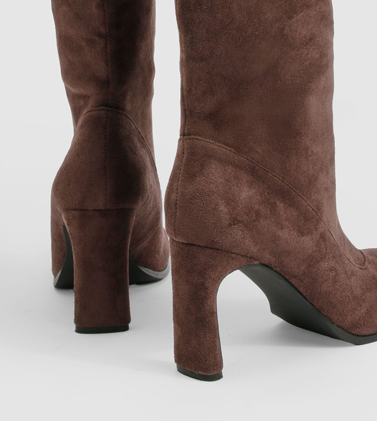 Square Toe Knee High Boots