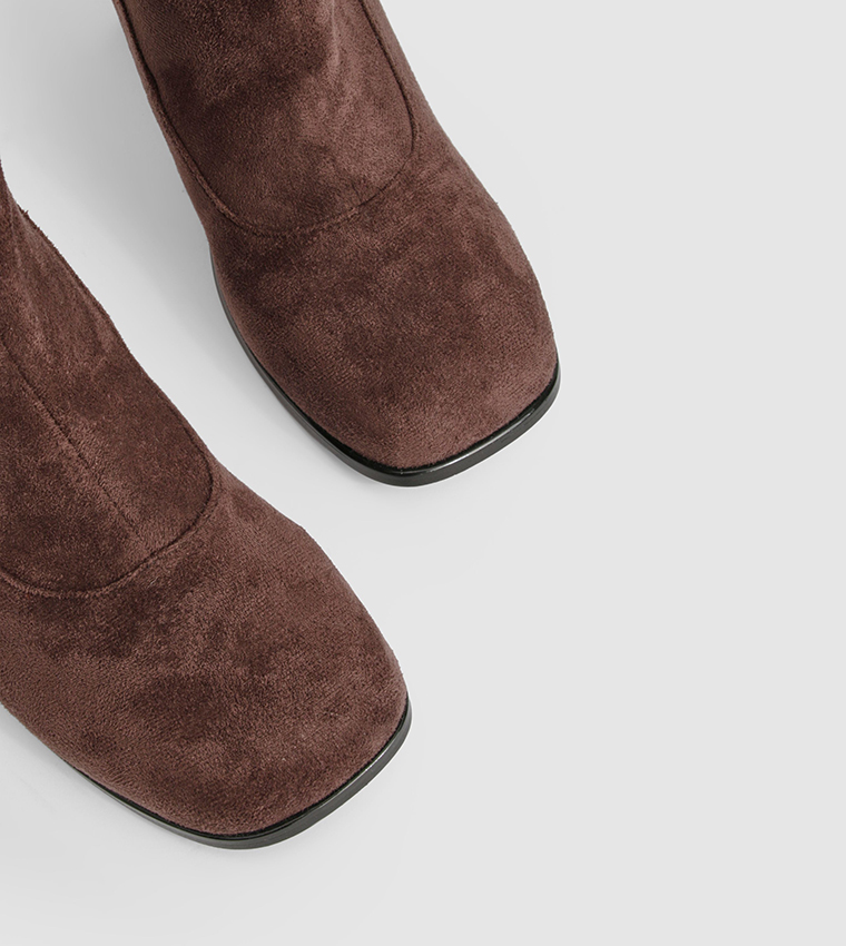 Square Toe Knee High Boots