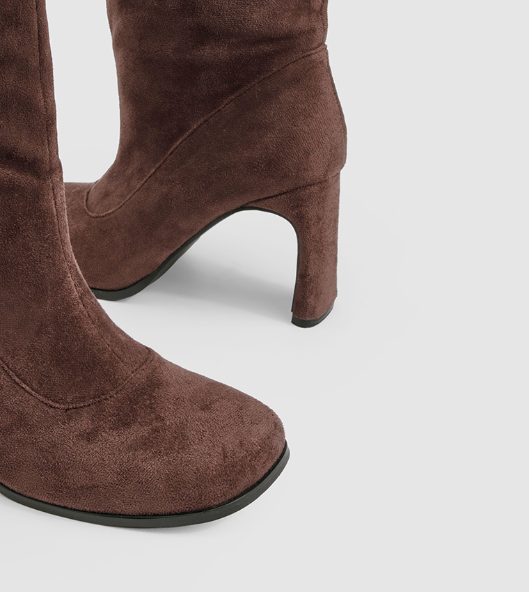 Square Toe Knee High Boots