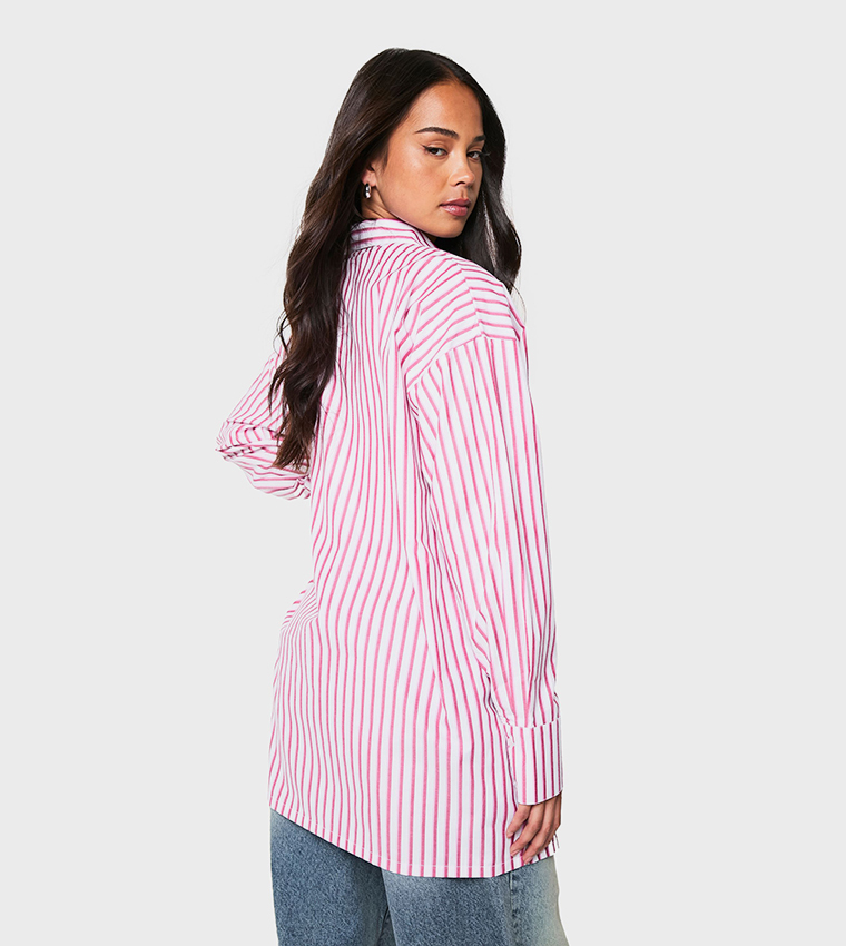 Oversized Striped Long Sleeves Shirt