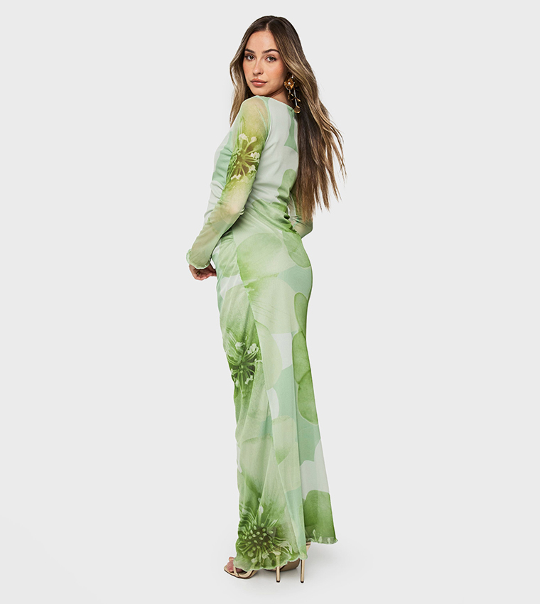 eclipse green dress Ellis Maxi Dress in Sage Green – Lace & Beads main image 1