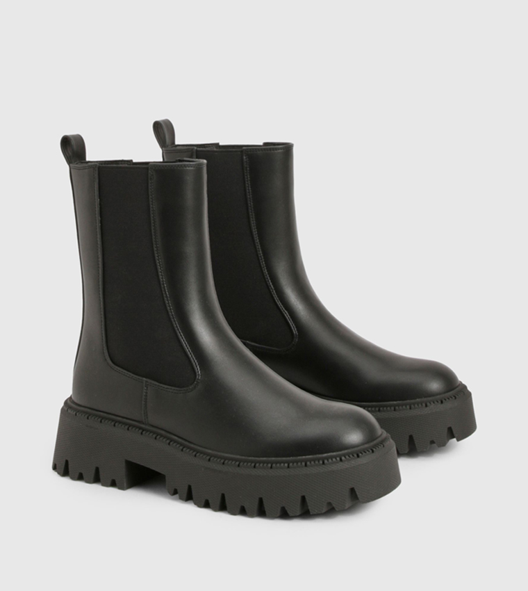 Chunky Elastic Panel Chelsea Boots