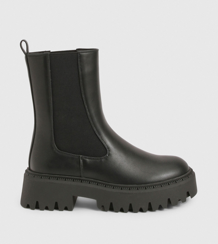 Chunky Elastic Panel Chelsea Boots