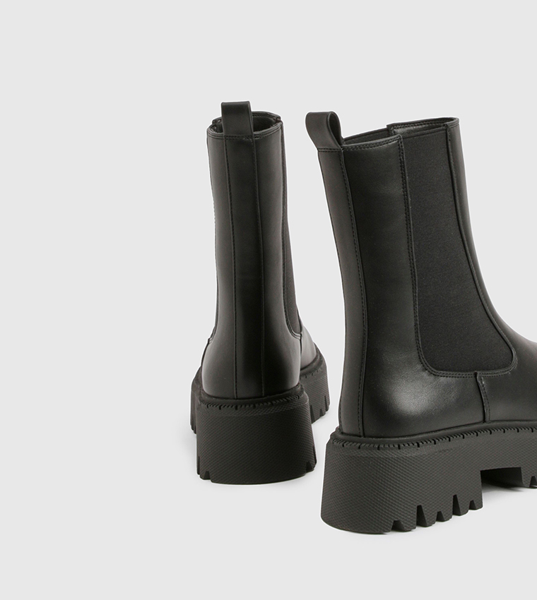 Chunky Elastic Panel Chelsea Boots